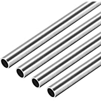 sourcing map Acero Inoxidable 304 Redondo Tubo 8mm OD 0.8mm Pared Grosor 250mm Sin Costura Recto Tubo Tubería 4 Pcs